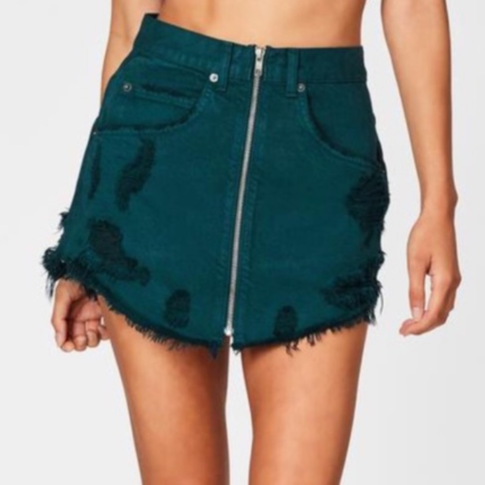 LF/Carmar BEATRICE ZIP UP FRONT SKIRT BOTTLE GREEN